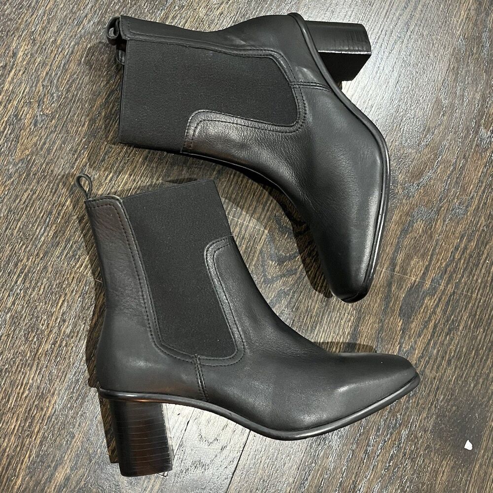 Elegant Black Leather Ankle Booties